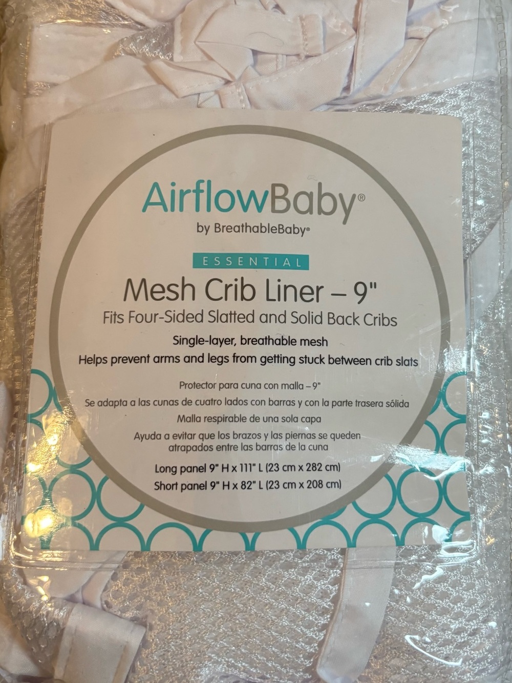 AirflowBaby Mesh Crib Liner - White
